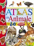 Atlas cu animale - carte cu autocolante