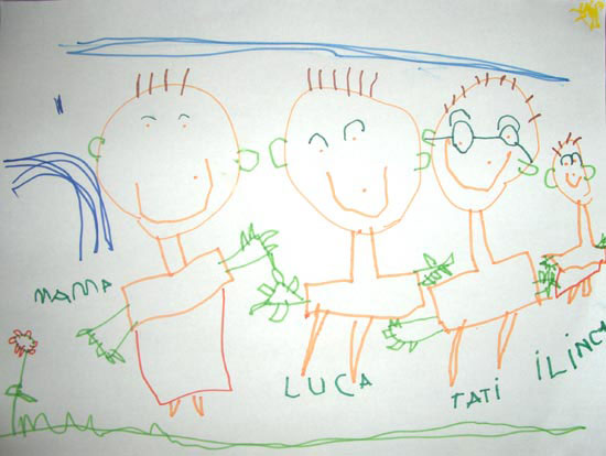 Luca, Familia mea, desen in carioca