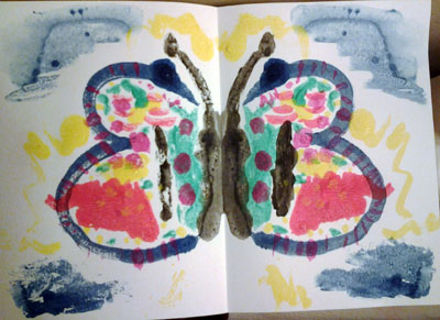 Fluturi. Pictura in oglinda. Butterfly. Mirror painting