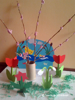 Copacel inflorit. Macheta de primavara. Spring tree
