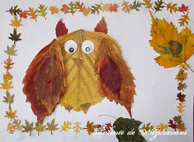 Owl. Leaves craft