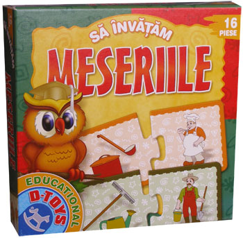 Sa invatam meseriile, joc puzzle educational oferit de D-Toys