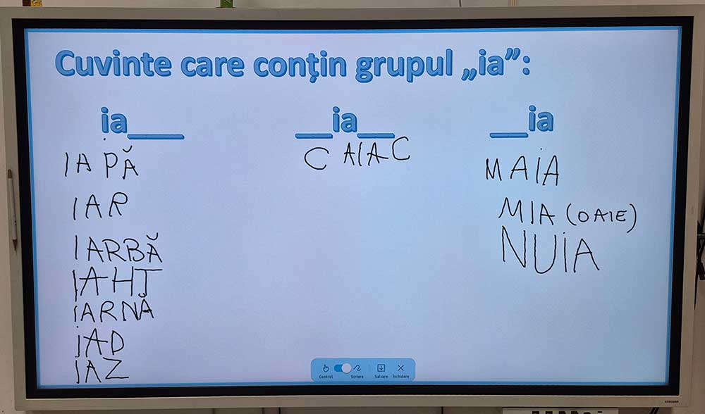 diftong ia clasa întâi 